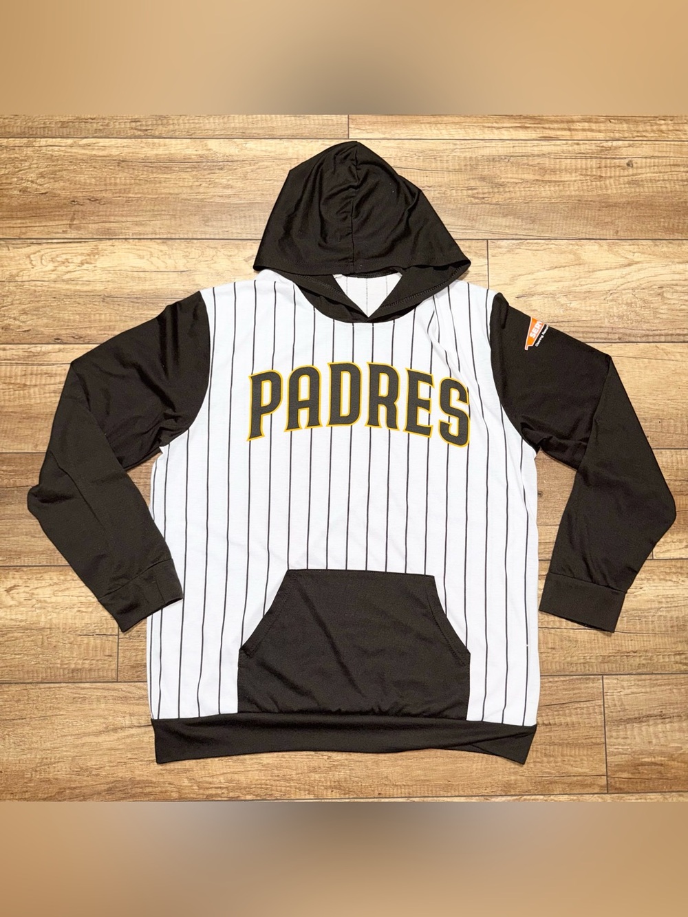 MLB San Diego Padres Baseball SGA Retro Pinstripe Lightweight Hoodie Adult L